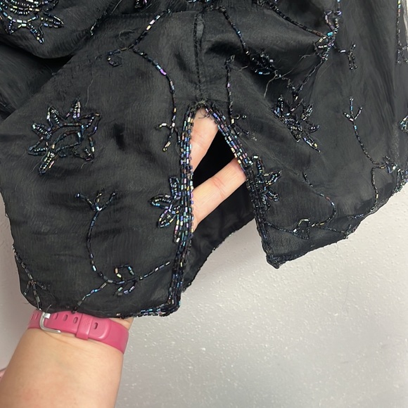 JMD New York silk lining short sleeve dress Zip back sequin detail size MP - Picture 8 of 8